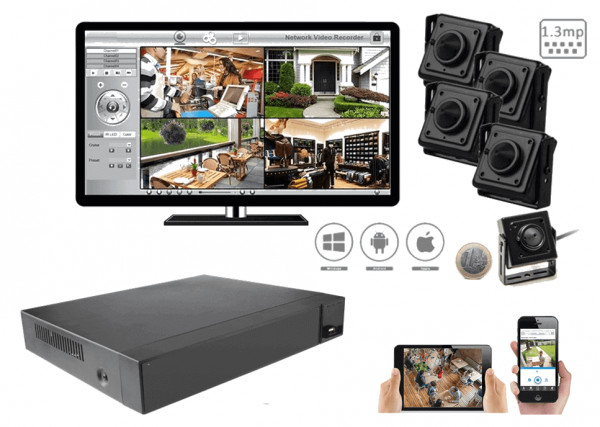Bedacamstore-Ensemble vidéosurveillance espion H264 1.3 mégapixels-287,15 € Livraison gratuite