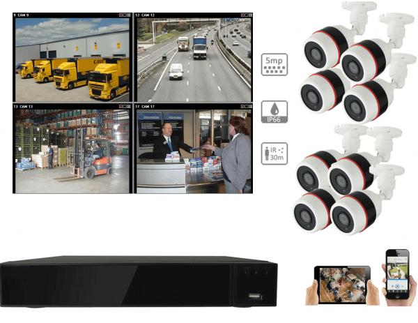 Bedacamstore-Kit caméra de surveillance 8 caméras 5MP vision de nuit-928,35 € Livraison gratuite