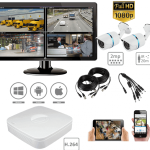 Bedacamstore-Pack de surveillance 2MP 2 caméras exterieur vision de nuit H264-212,81 € Livraison gratuite
