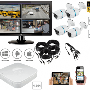 Bedacamstore-Pack de surveillance 2MP 4 caméras exterieur vision de nuit H264-305,73 € Livraison gratuite