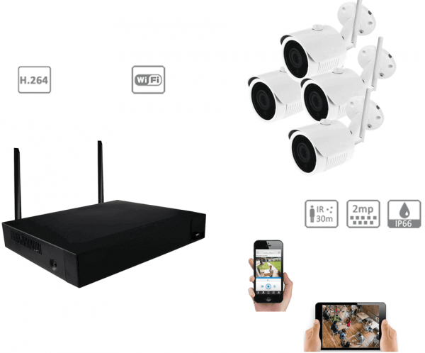 Bedacamstore-Kit wifi complet 1080P intérieur extérieur 2MP vision de nuit-370,78 € Livraison gratuite