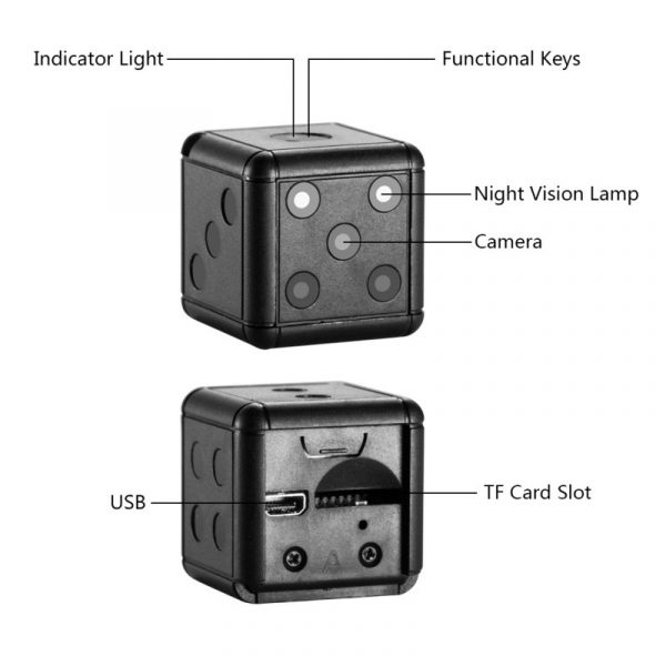 Mini caméra en forme de dés de jeux